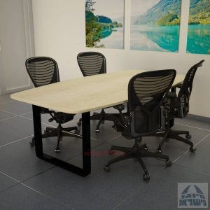 שולחן ישיבות מודרני דגם Rondo רגל שחורה
