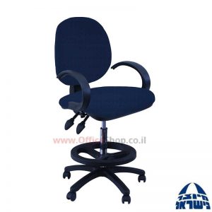 כסא שרטט מרופד דגם MORAN-בסיס שחור חישוק שחור+ידיות סהר