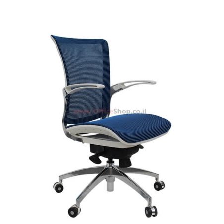 כסא מנהלים מפואר דגם GALAXY בריפוד רשת כחולה
