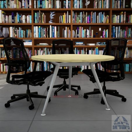 שולחן ישיבות עגול דגם Spider רגל לבנה