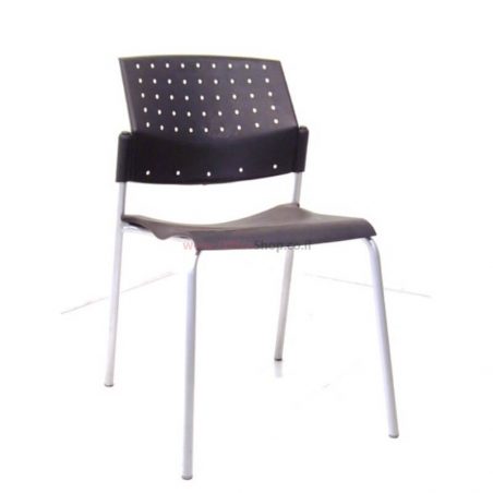 כסא אורח פלסטיק עם שלד כסוף – דגם POLO