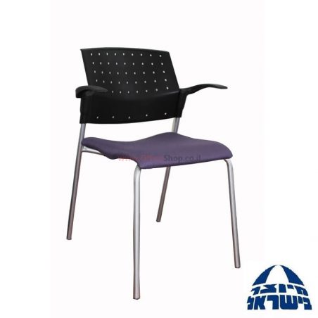 כסא אורח פלסטיק עם מושב מרופד – דגם POLO