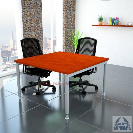 שולחן ישיבות מרובע דגם Tomer רגל לבנה