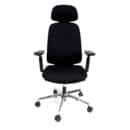 כסא מנהלים יוקרתי דגם Dilen גבוה בריפוד בד שחור - באספקה מיידית