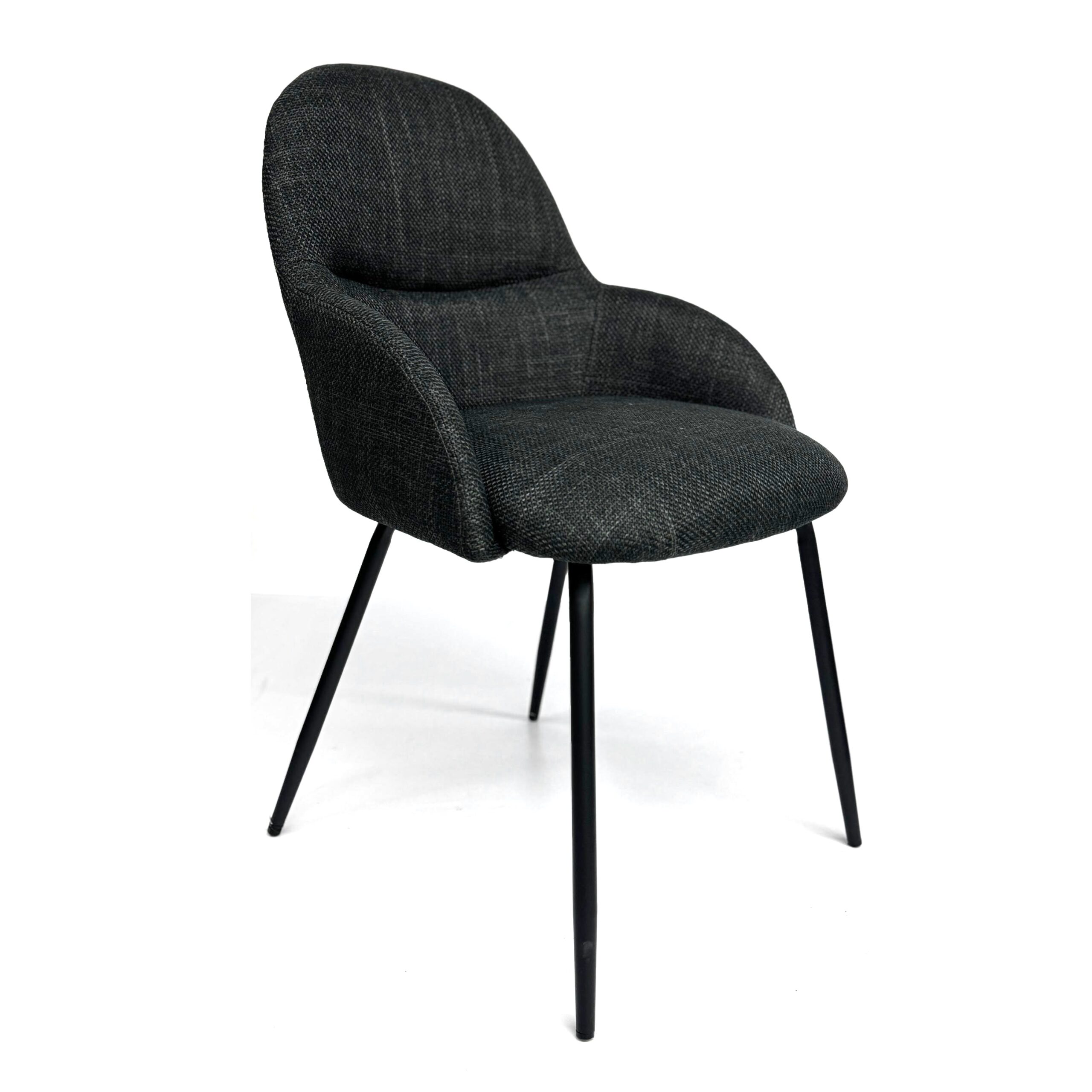 כסא אורח PIPS בריפוד בד אפור כהה