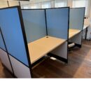 עמדת עבודה דו צדדית ל 6 עובדים מחיצות בד מהריצפה